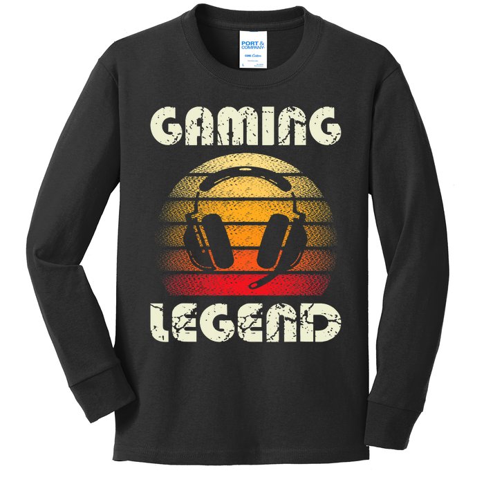 Gaming Legend PC Gamer Video Games Boys Teens Vintage Kids Long Sleeve Shirt