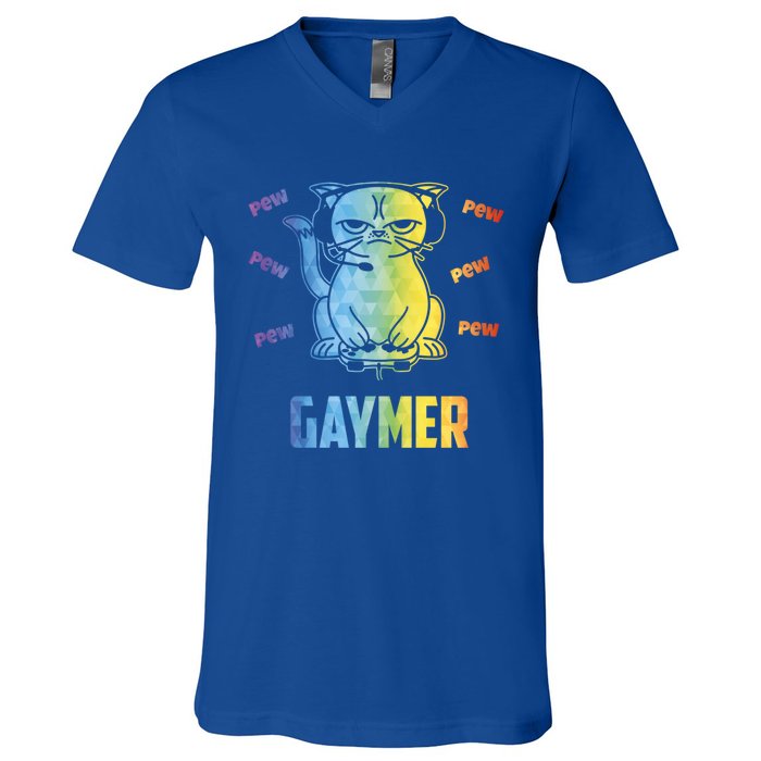 Gaymer Lgbt Pride Gay Lesbian Gamer Gift V-Neck T-Shirt