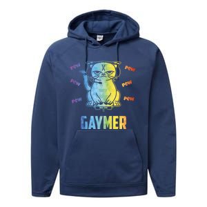 Gaymer Lgbt Pride Gay Lesbian Gamer Gift Performance Fleece Hoodie