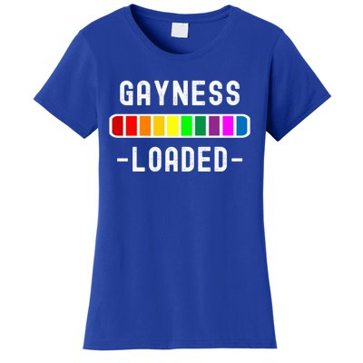 Gayness Loaded Pro Lgtbq Progress Bar Funny Uplifting Pride Gift Women's T-Shirt