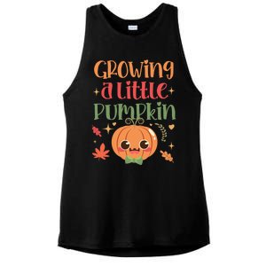 Growing Little Pumpkin Thanksgiving Pregnancy Announcet Gift Ladies PosiCharge Tri-Blend Wicking Tank