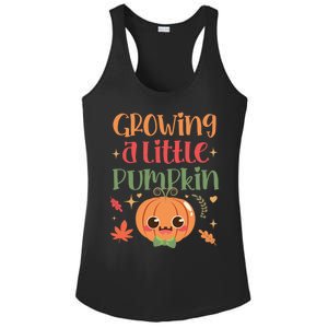 Growing Little Pumpkin Thanksgiving Pregnancy Announcet Gift Ladies PosiCharge Competitor Racerback Tank