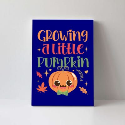 Growing Little Pumpkin Thanksgiving Pregnancy Announcet Gift Canvas