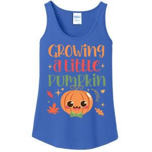 Growing Little Pumpkin Thanksgiving Pregnancy Announcet Gift Ladies Essential Tank