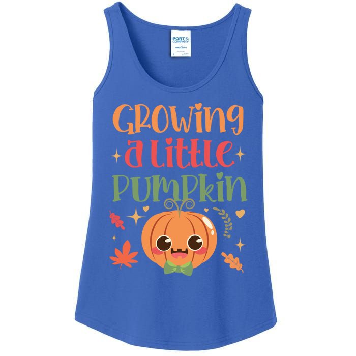 Growing Little Pumpkin Thanksgiving Pregnancy Announcet Gift Ladies Essential Tank