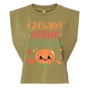 Growing Little Pumpkin Thanksgiving Pregnancy Announcet Gift Garment-Dyed Women's Muscle Tee