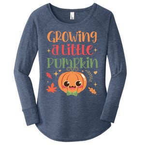 Growing Little Pumpkin Thanksgiving Pregnancy Announcet Gift Women's Perfect Tri Tunic Long Sleeve Shirt