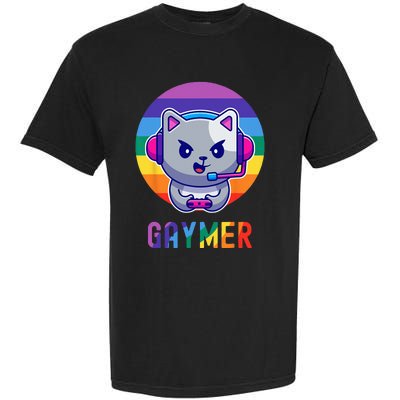 Gaymer LGBT Rainbow Gay Video Game Lovers Gift Cat Pride Garment-Dyed Heavyweight T-Shirt