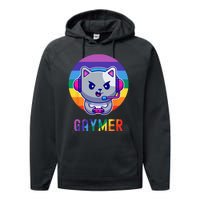 Gaymer LGBT Rainbow Gay Video Game Lovers Gift Cat Pride Performance Fleece Hoodie