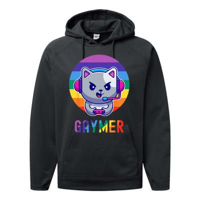 Gaymer LGBT Rainbow Gay Video Game Lovers Gift Cat Pride Performance Fleece Hoodie