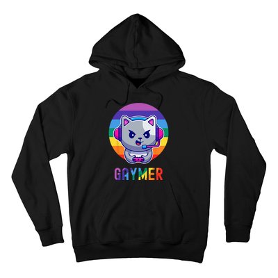 Gaymer LGBT Rainbow Gay Video Game Lovers Gift Cat Pride Hoodie