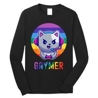 Gaymer LGBT Rainbow Gay Video Game Lovers Gift Cat Pride Long Sleeve Shirt