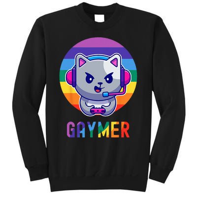 Gaymer LGBT Rainbow Gay Video Game Lovers Gift Cat Pride Sweatshirt