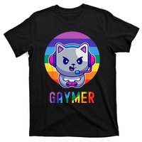 Gaymer LGBT Rainbow Gay Video Game Lovers Gift Cat Pride T-Shirt