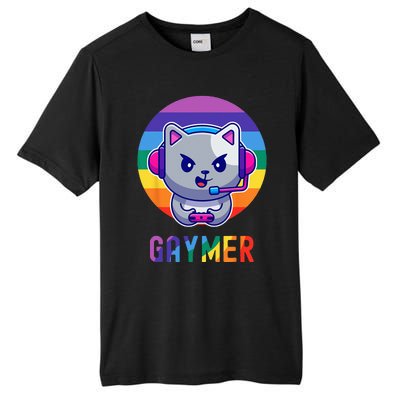 Gaymer LGBT Rainbow Gay Video Game Lovers Gift Cat Pride Tall Fusion ChromaSoft Performance T-Shirt