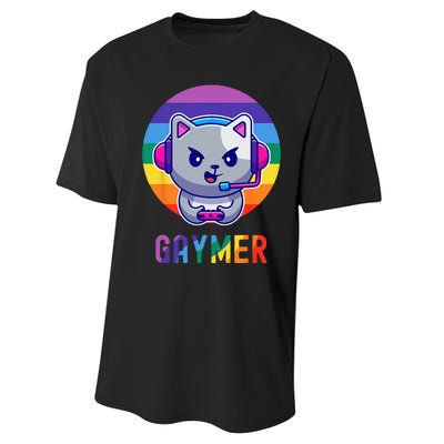 Gaymer LGBT Rainbow Gay Video Game Lovers Gift Cat Pride Performance Sprint T-Shirt