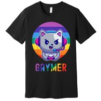 Gaymer LGBT Rainbow Gay Video Game Lovers Gift Cat Pride Premium T-Shirt