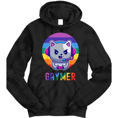 Gaymer LGBT Rainbow Gay Video Game Lovers Gift Cat Pride Tie Dye Hoodie