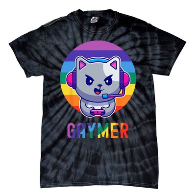 Gaymer LGBT Rainbow Gay Video Game Lovers Gift Cat Pride Tie-Dye T-Shirt