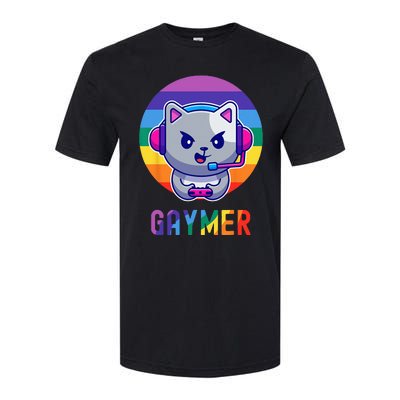 Gaymer LGBT Rainbow Gay Video Game Lovers Gift Cat Pride Softstyle CVC T-Shirt