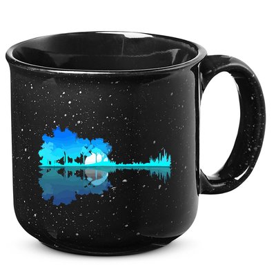 Guitar Lake Reflection Guitarist Music Love Guitar Musician 15oz Campfire Ceramic Mug