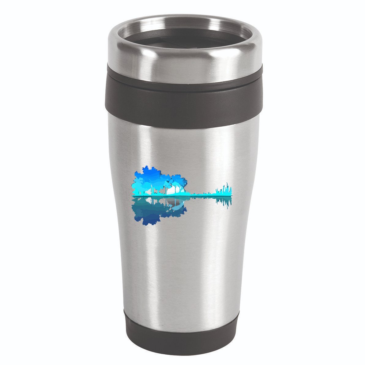 Guitar Lake Reflection Guitarist Music Love Guitar Musician 16oz Travel Tumbler