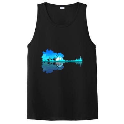 Guitar Lake Reflection Guitarist Music Love Guitar Musician PosiCharge Competitor Tank