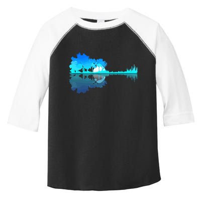 Guitar Lake Reflection Guitarist Music Love Guitar Musician Toddler Fine Jersey T-Shirt