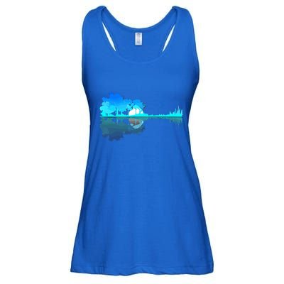 Guitar Lake Reflection Guitarist Music Love Guitar Musician Ladies Essential Flowy Tank