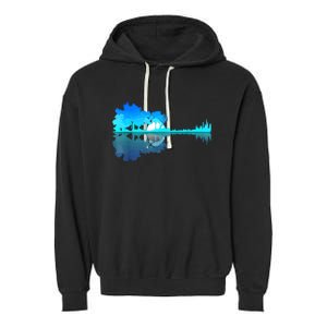 Guitar Lake Reflection Guitarist Music Love Guitar Musician Garment-Dyed Fleece Hoodie