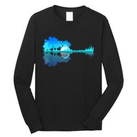 Guitar Lake Reflection Guitarist Music Love Guitar Musician Long Sleeve Shirt