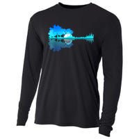 Guitar Lake Reflection Guitarist Music Love Guitar Musician Cooling Performance Long Sleeve Crew