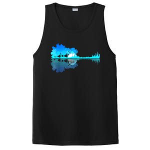 Guitar Lake Reflection Guitarist Music Love Guitar Musician PosiCharge Competitor Tank