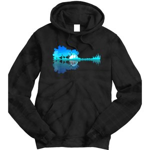 Guitar Lake Reflection Guitarist Music Love Guitar Musician Tie Dye Hoodie