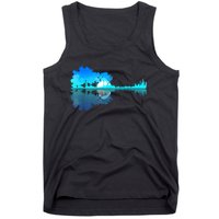 Guitar Lake Reflection Guitarist Music Love Guitar Musician Tank Top