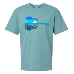 Guitar Lake Reflection Guitarist Music Love Guitar Musician Sueded Cloud Jersey T-Shirt