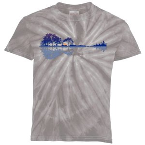 Guitar Lake Reflections In Blue Music Lovers Guitar Kids Tie-Dye T-Shirt