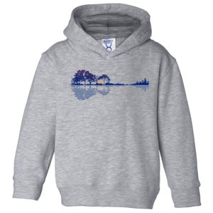 Guitar Lake Reflections In Blue Music Lovers Guitar Toddler Hoodie