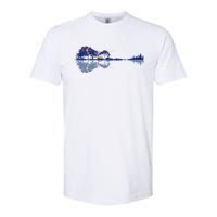 Guitar Lake Reflections In Blue Music Lovers Guitar Softstyle CVC T-Shirt