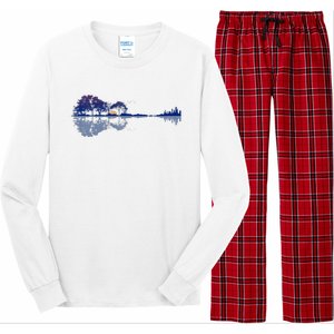 Guitar Lake Reflections In Blue Music Lovers Guitar Long Sleeve Pajama Set