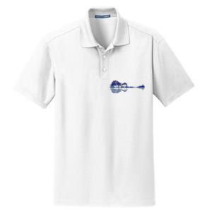 Guitar Lake Reflections In Blue Music Lovers Guitar Dry Zone Grid Polo