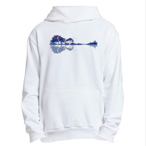 Guitar Lake Reflections In Blue Music Lovers Guitar Urban Pullover Hoodie