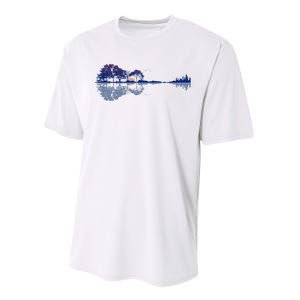 Guitar Lake Reflections In Blue Music Lovers Guitar Performance Sprint T-Shirt