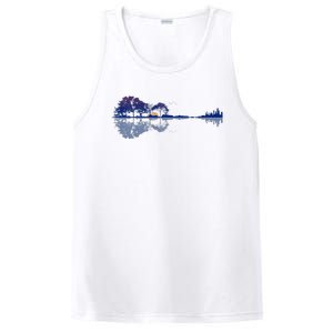 Guitar Lake Reflections In Blue Music Lovers Guitar PosiCharge Competitor Tank