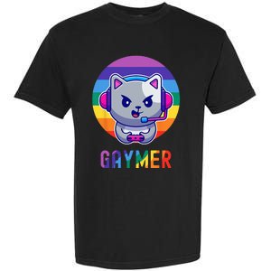 Gaymer LGBT Rainbow Gay Video Game Lovers Gift Cat Pride Garment-Dyed Heavyweight T-Shirt