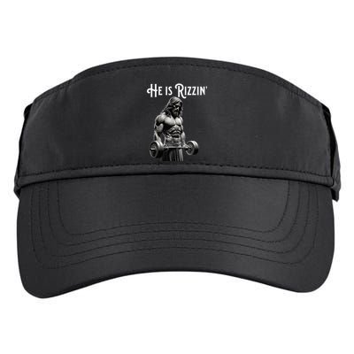 Gym Lifting Ripped Muscles He Is Rizzin Jesus Weightlifting Adult Drive Performance Visor