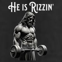 Gym Lifting Ripped Muscles He Is Rizzin Jesus Weightlifting 15oz Campfire Ceramic Mug