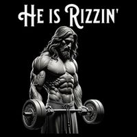 Gym Lifting Ripped Muscles He Is Rizzin Jesus Weightlifting 16 in Basic Backpack