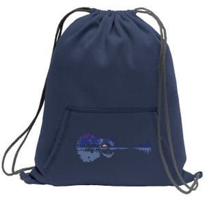 Guitar Lake Reflections In Blue Music Lovers Sweatshirt Cinch Pack Bag