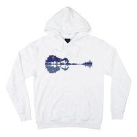 Guitar Lake Reflections In Blue Music Lovers Hoodie